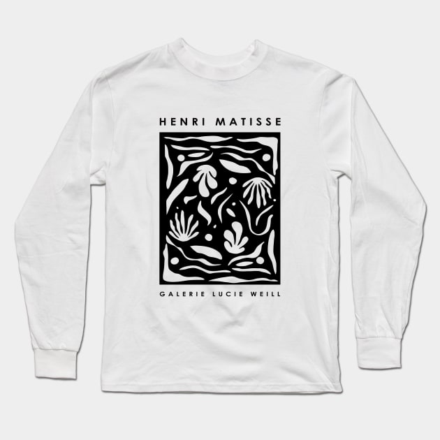 Henri Matisse Black Leaves Exhibition Design, Men Women Gift Long Sleeve T-Shirt by VanillaArt